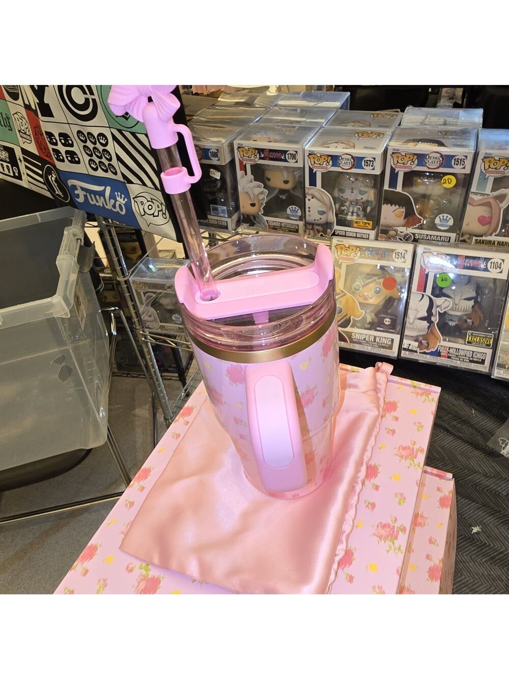 Stanley x LoveShackFancy Ibiza Sunset 20oz Quencher H2.0 Tumbler Pink Floral